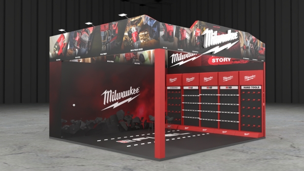 Thiết kế thi công gian hàng triển lãm Vietbuild 2023 tại Hồ Chí Minh - Gian hàng Milwaukee