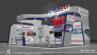 Thiết kế thi công gian hàng triển lãm Secutech - Gian hàng Huviron